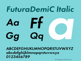 Futura Demi Italic Cyrillic Version 001.000图片样张