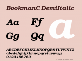 ITC Bookman Demi Italic Cyrillic Version 001.000 Font Sample