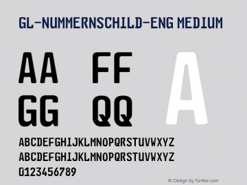 GL-Nummernschild-Eng Version 20110112 Font Sample