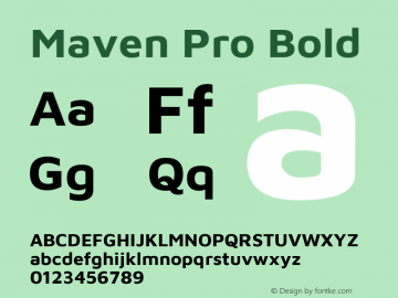 Maven Pro Bold Version 2.003 Font Sample