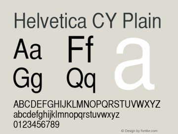 Helvetica CY Plain DouleAlex TrueType 12/17/97图片样张