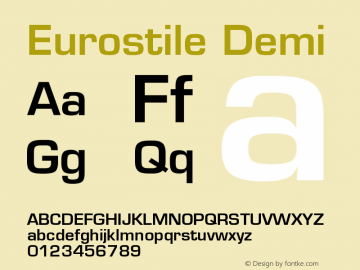 Eurostile Demi Version 001.001图片样张