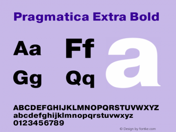 Pragmatica Extra Bold Version 2.000 Font Sample