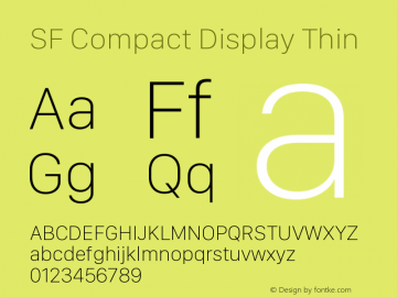 SF Compact Display Thin Version 1.00 January 19, 2017, initial release Font Sample