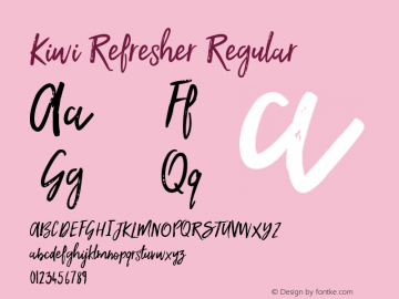Kiwi Refresher Version 1.00 July 5, 2017, initial release Font Sample
