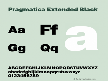 Pragmatica Extended Black Version 2.000 Font Sample