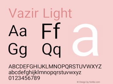 Vazir Light Version 13.0.0 Font Sample