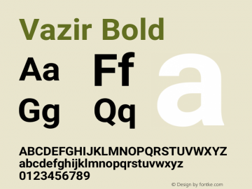 Vazir Bold Version 13.0.0 Font Sample