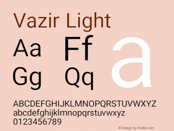 Vazir Light Version 13.0.0 Font Sample