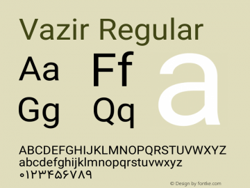 Vazir Version 13.0.0 Font Sample
