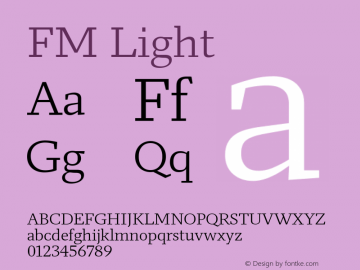 FM Light Version 2.001;PS 2.1;hotconv 1.0.88;makeotf.lib2.5.647800; ttfautohint (v1.4)图片样张