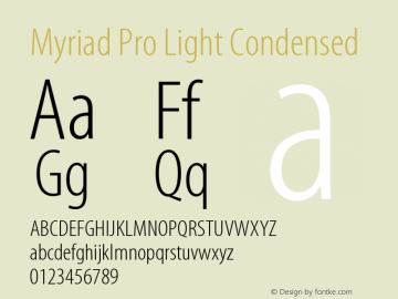 MyriadPro-LightCond Version 2.037;PS 2.000;hotconv 1.0.51;makeotf.lib2.0.18671图片样张
