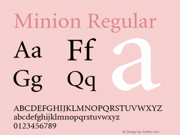 Minion Macromedia Fontographer 4.1.2 25.07.2001 Font Sample