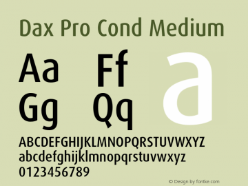 DaxPro-CondMedium Version 7.504; 2006; Build 1001 Font Sample