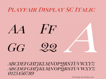Playfair Display SC Italic Version 1.000 Font Sample