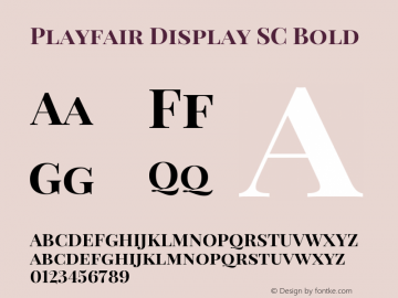 Playfair Display SC Bold Version 1.000 Font Sample