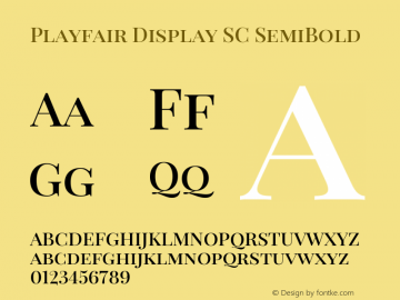 Playfair Display SC SemiBold Version 1.000 Font Sample