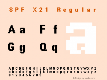 SPF X21 Version 1.00 Font Sample