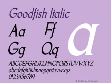 Goodfish Italic Version 5.000图片样张