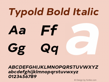 Typold Bold Italic Version 1.001;PS 001.001;hotconv 1.0.88;makeotf.lib2.5.64775图片样张