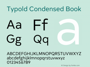 Typold Condensed Book Version 1.001;PS 001.001;hotconv 1.0.88;makeotf.lib2.5.64775 Font Sample