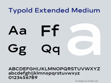 Typold Extended Medium Version 1.001; ttfautohint (v1.5)图片样张