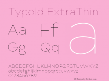 Typold ExtraThin Version 1.001; ttfautohint (v1.5) Font Sample