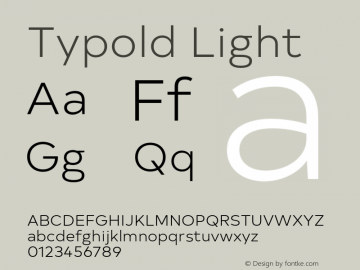 Typold Light Version 1.001;PS 001.001;hotconv 1.0.88;makeotf.lib2.5.64775 Font Sample