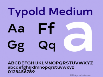 Typold Medium Version 1.001; ttfautohint (v1.5) Font Sample