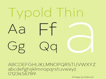 Typold Thin Version 1.001; ttfautohint (v1.5)图片样张