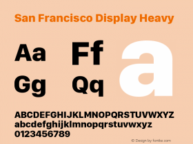 San Francisco Display Heavy Version 1.00 April 16, 2015, initial release Font Sample