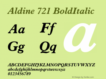 Aldine 721 Bold Italic Version 003.001图片样张