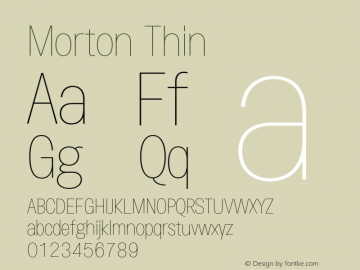 Morton Thin Version 1.000;PS 001.000;hotconv 1.0.88;makeotf.lib2.5.64775图片样张