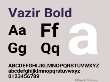 Vazir Bold Version 13.0.1 Font Sample
