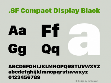 .SF Compact Display Black 13.0d1e17 Font Sample