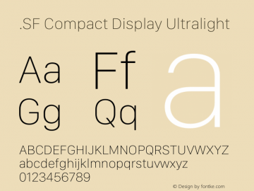 .SF Compact Display Ultralight 13.0d1e17 Font Sample