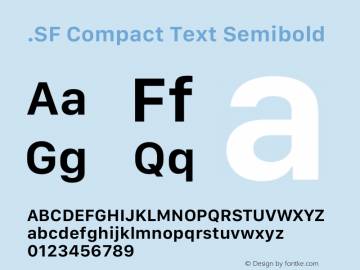.SF Compact Text Semibold 13.0d1e29 Font Sample