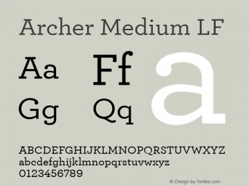 Archer Medium LF Version 1.100 Font Sample