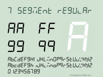 7 Segment 1.02; May 13, 2005 Font Sample