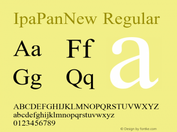 IpaPanNew Version 4.106 Font Sample