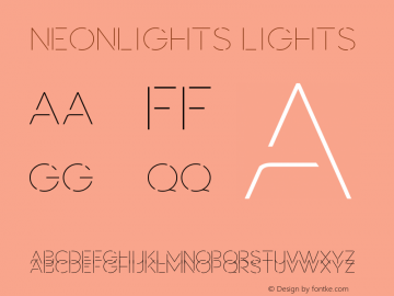 NeonLights Version 1 Font Sample