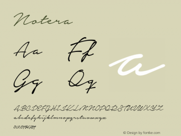 ☞Notera Version 1.000;com.myfonts.mawns.notera.regular.wfkit2.46Pv Font Sample