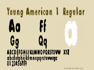 Young American 1 Regular 1.0 Thu May 04 10:03:03 1995 Font Sample
