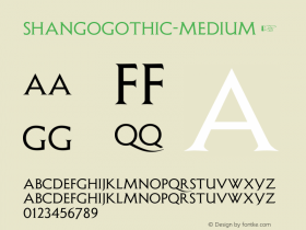 ☞Shango Gothic Medium Version 1.000;com.myfonts.castletype.shango-gothic.medium.wfkit2.319p Font Sample