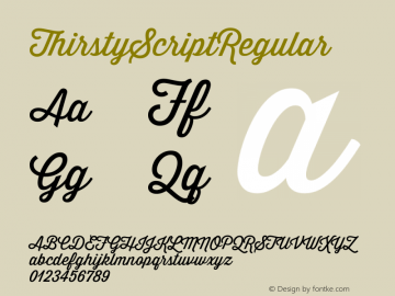 ☞ThirstyScriptRegular Version 1.003;com.myfonts.yellow-design.thirsty-script.regular.wfkit2.46EE图片样张