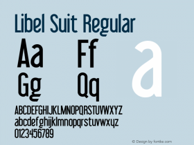 Libel Suit Regular OTF 4.000;PS 001.001;Core 1.0.29图片样张