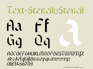 ☞Text-Stencil Version 1 Font Sample