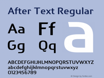 AfterText-Regular Version 2.10 June 27, 2016 Font Sample