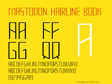 Mastodon Hairline Version 1 Font Sample