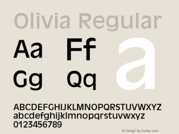 Olivia Regular W.S.I. Int'l v1.1 for GSP: 6/20/95 Font Sample